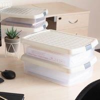 Wham 4x 8.01 8.5L Rectangular Clip Box & Lid Clear/Stone/Slate Grey, none
