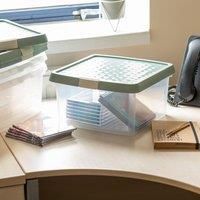 Wham 4x 9.01 9L Square Clip Box & Lid Clear/Green Milieu/Stone, none
