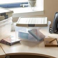 Wham 4x 9.01 9L Square Clip Box & Lid Clear/Stone/Slate Grey, none
