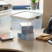 Wham Set Of 4 14L Clip Top Square Box & Lid