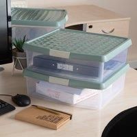 Wham 4x 10.01 13.2L Square Clip Box & Lid Clear/Green Milieu/Stone, none
