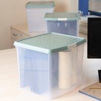 Wham 4x 10.03 37L Square Clip Box & Lid Clear/Green Milieu/Stone, none