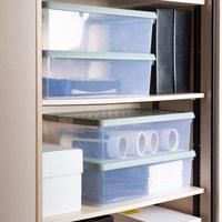 Wham 4x 13.01 30L Rectangular Clip Box & Lid Clear/Green Milieu/Stone, none