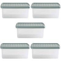 Wham Clip 6 01 10 5L Rectangular Box & Lid Clear Green Milieu Stone