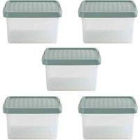Wham Clip 9 01 9L Square Box & Lid Clear Green Milieu Stone