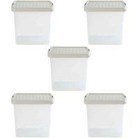 Wham Clip 9 02 14L Square Box & Lid Clear Stone Slate Gray