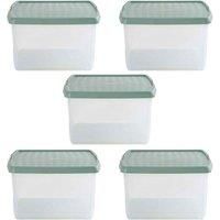 Wham Clip 10 02 25 5L Square Box & Lid Clear Green Milieu Stone