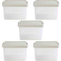 Wham Clip 10 02 25 5L Square Box & Lid Clear Stone Slate Gray