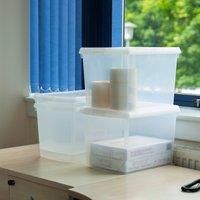 Wham 4x 8.02 21.5L Rectangular Clip Box & Lid Clear/Clear/Clear, none