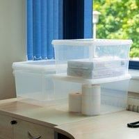 Wham 4x 10.02 25.5L Square Clip Box & Lid Clear/Clear/Clear, none