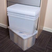 Wham 4x 13.02 62L Rectangular Clip Box & Lid Clear/Clear/Clear, none