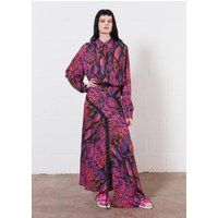 House of Holland Women's Neon Snake Print Midi Skirt In Pink | Size: 6