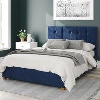 Aspire Hepburn Ottoman Storage Bed Velvet Navy Single