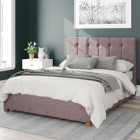 Aspire Hepburn Ottoman Storage Bed Velvet Blush Single