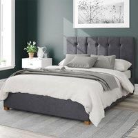 Aspire Hepburn Ottoman Storage Bed Velvet Steel Single