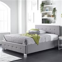 Aspire Side Opening Ottoman Storage in Grey Linen Double