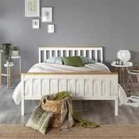 Aspire Atlantic Bed Frame White and Natural Super King