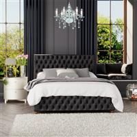 Laurence Llewelyn-Bowen Laurence Llewelyn Bowen Seren Ottoman Storage Bed Mirazzi Velvet Black Small Double