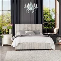 LLB Estella Velvet Small Double Ottoman Bedframe - Pearl