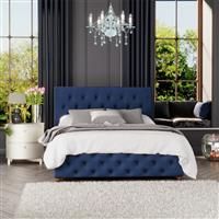 Laurence LlewelynBowen Laurence Llewelyn Bowen Luna Ottoman Storage Bed Plush Velvet Navy Super King