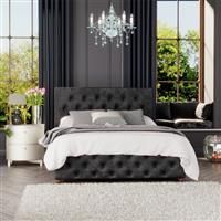 Laurence Llewelyn-Bowen Laurence Llewelyn Bowen Luna Ottoman Storage Bed Mirazzi Velvet Black Small Double