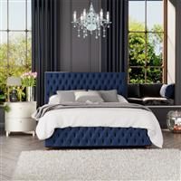 Laurence Llewelyn-Bowen Laurence Llewelyn Bowen Seren Ottoman Storage Bed Plush Velvet Navy Small Double