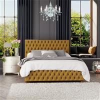 Laurence LlewelynBowen Laurence Llewelyn Bowen Seren Ottoman Storage Bed Plush Velvet Ochre Double