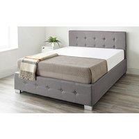 Aspire Beds Upholstered Storage Ottoman Bed Frames With End or Side Opening Ottoman Lift, Side Opening, Grey Plush Velvet, Super King 6ft 180 x 200