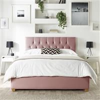 CL Boutique Velvet Double Ottoman Bedframe - Blush