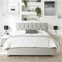 CL Boutique Velvet Superking Ottoman Bedframe - Light Silver