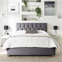 CL Boutique Velvet Kingsize Ottoman Bedframe - Steel