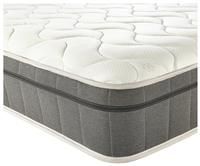 Aspire Furniture Ottoman Bed Small Double Beige Linen & Double Comfort Eco Mattress