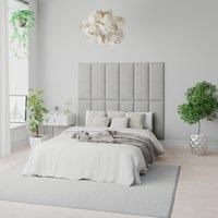 Aspire Easymount Wall Mounted Upholstered Panels Modular Diy Headboard In Plush Velvet Fabric Light Silver (pack Of 4)