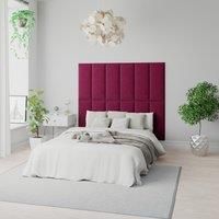 Aspire Easymount Wall Mounted Upholstered Panels Modular Diy Headboard In Plush Velvet Fabric Berry (pack Of 4)