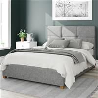 Aspire Beds Ottoman - 6 Square - Saxon Twill - Grey - 50