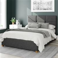 Aspire Beds Ottoman - 6 Square - Saxon Twill - Charcoal - 50