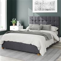 Aspire Beds Ottoman - 24 Square - Plush Velvet - Steel - 46