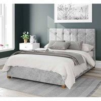 Aspire Beds Ottoman - 5 Vert Ln - Mirazzi Velvet - Silver - 40
