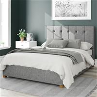 Aspire Hepburn Twill Double Ottoman Bedframe - Grey