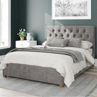 Aspire Beds Ottoman - 6 Diamond - Firenze Velour - Silver - 40