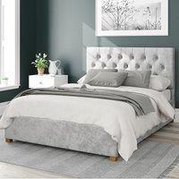 Aspire Beds Ottoman - 6 Diamond - Mirazzi Velvet - Silver - 40
