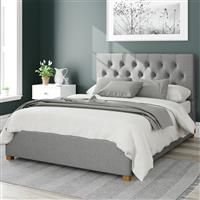 Aspire Olivier Linen Kingsize Ottoman Bedframe - Steel