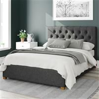 Aspire Beds Ottoman - 6 Diamond - Saxon Twill - Charcoal - 46