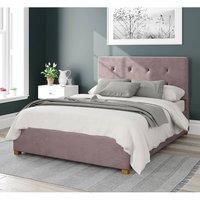 Aspire Beds Ottoman - Buttoned with Studded Band - Plush Velvet - Blush - 50