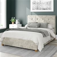 Aspire Beds Ottoman - Buttoned with Studded Band - Mirazzi Velvet - Pearl - 46