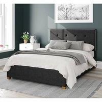 Aspire Beds Ottoman - Buttoned with Studded Band - Malham Weave - Ebony - 46