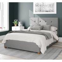 Aspire Beds Ottoman - Buttoned with Studded Band - Eire Linen - Grey - 46