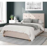 Aspire Beds Ottoman - Buttoned with Studded Band - Saxon Twill - Natural - 46