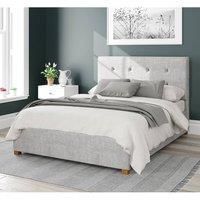 Aspire Beds Ottoman - Buttoned with Studded Band - Pure Pastel Cotton - Storm - 46