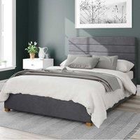 Aspire Beds Ottoman - Hor Ln - Plush Velvet - Steel - 46